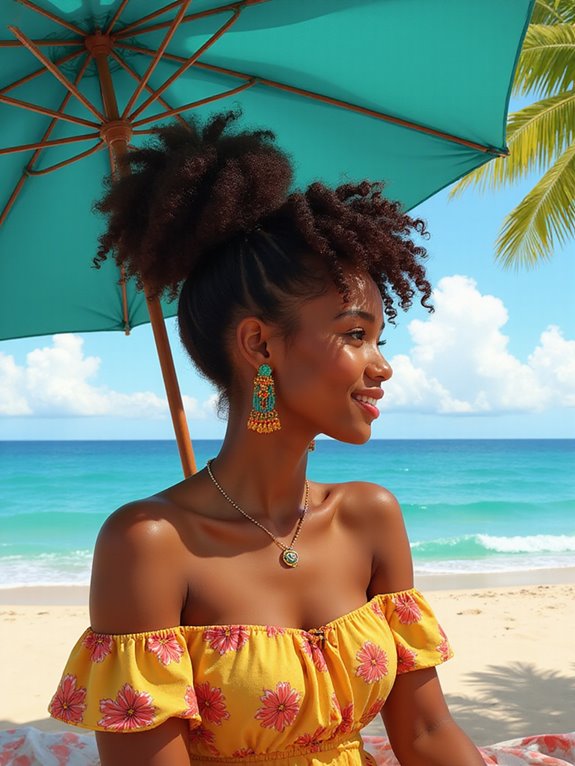 pineapple updo for curls