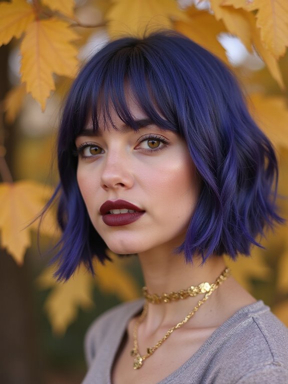 playful bob with bangs