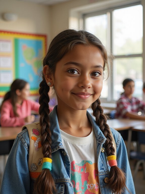 playful braided pigtails style