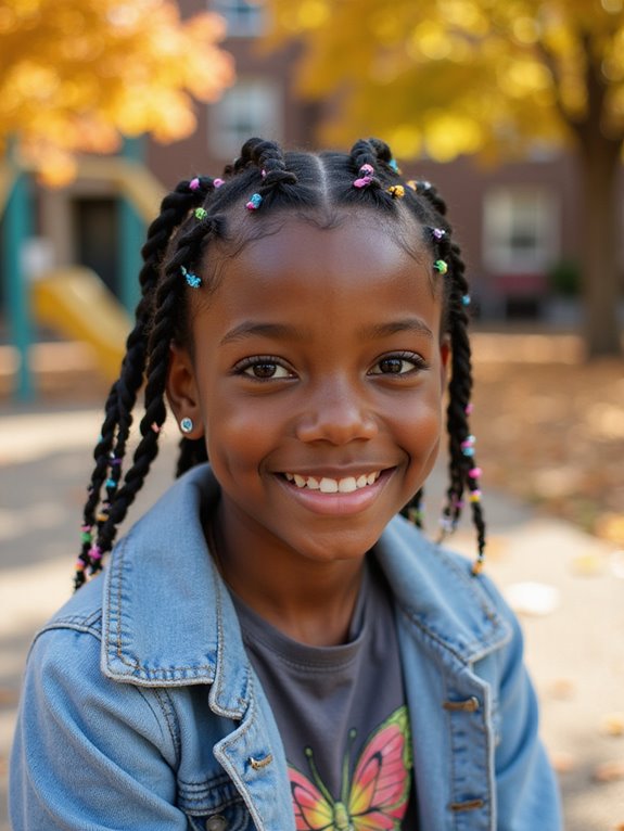 playful butterfly cornrow hairstyle