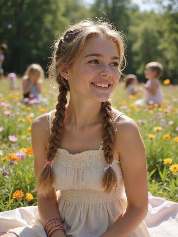 playful dutch braid pigtails