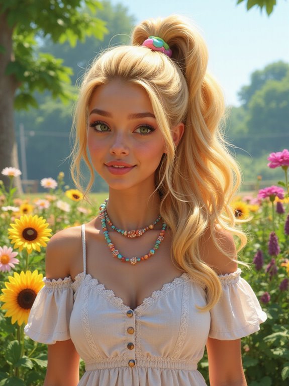 playful high ponytail hairstyle