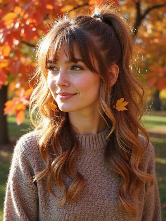 playful messy half up ponytail