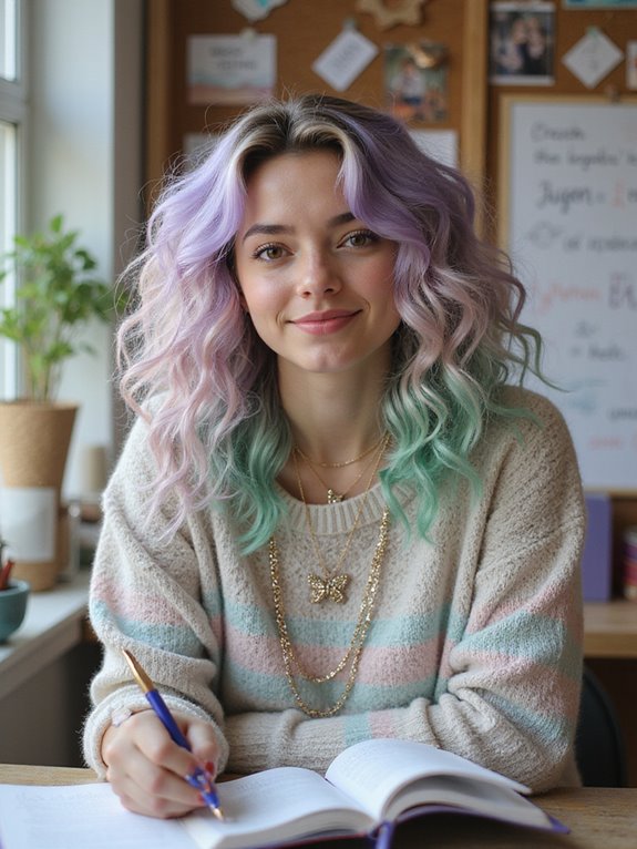 playful pastel curled hairstyle