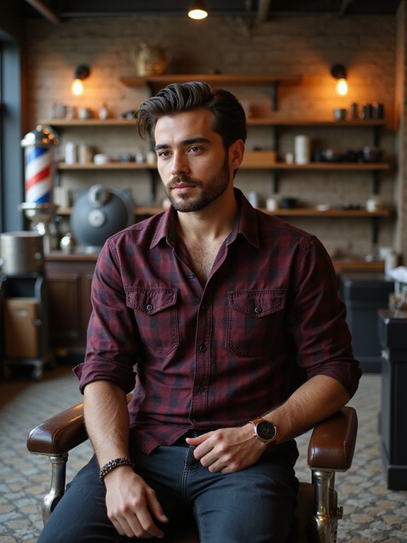 polished swept back hairstyle volume