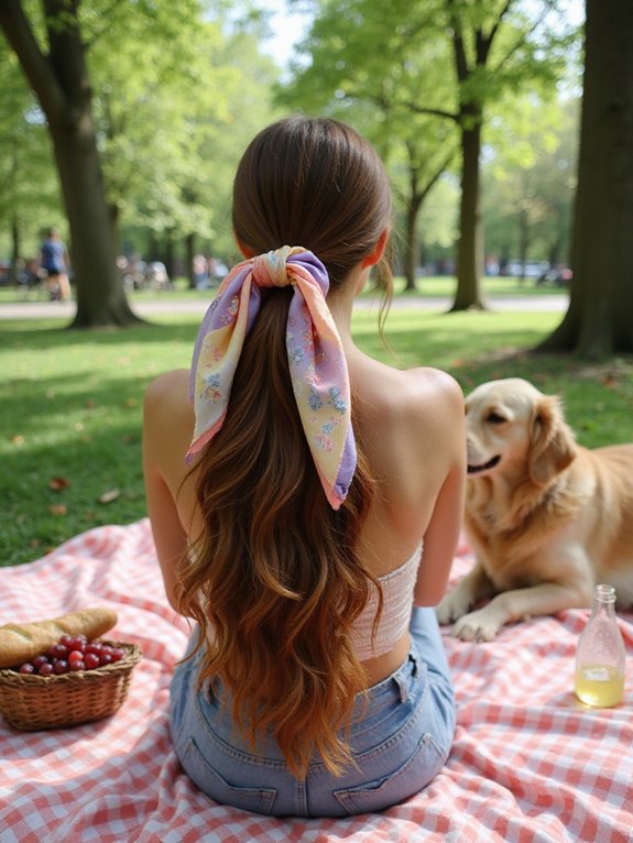 ponytail style with scarf