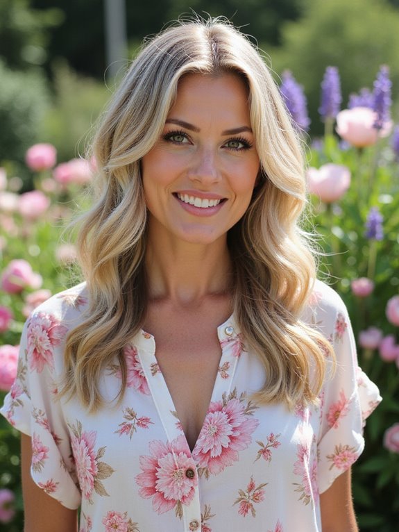 glowing blonde balayage highlights