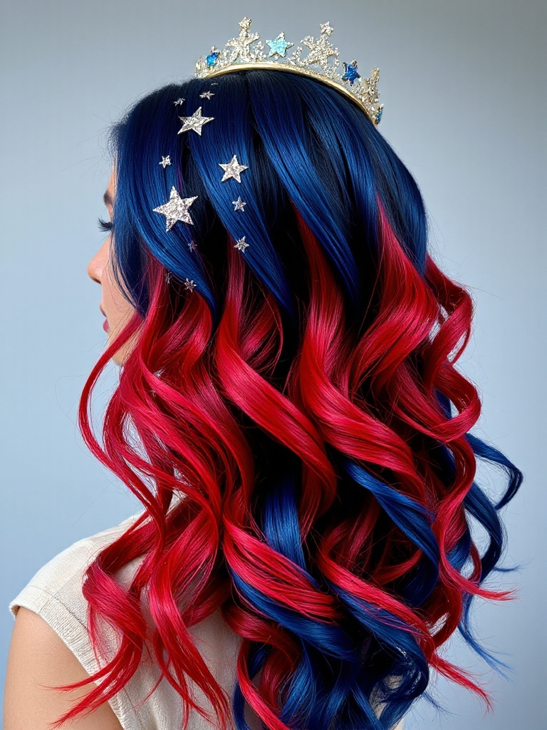 red blue patriotic waves