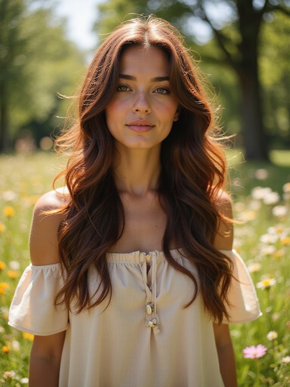 rich chocolate with red highlights