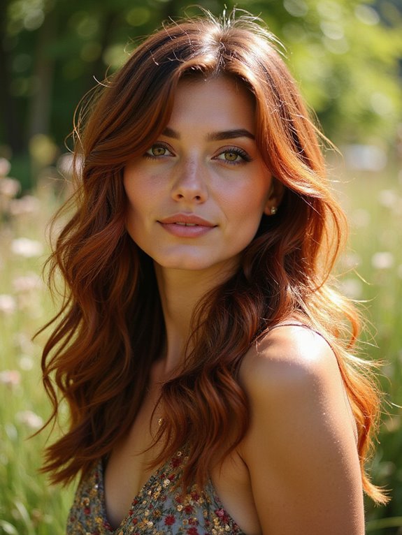luxurious dark copper balayage