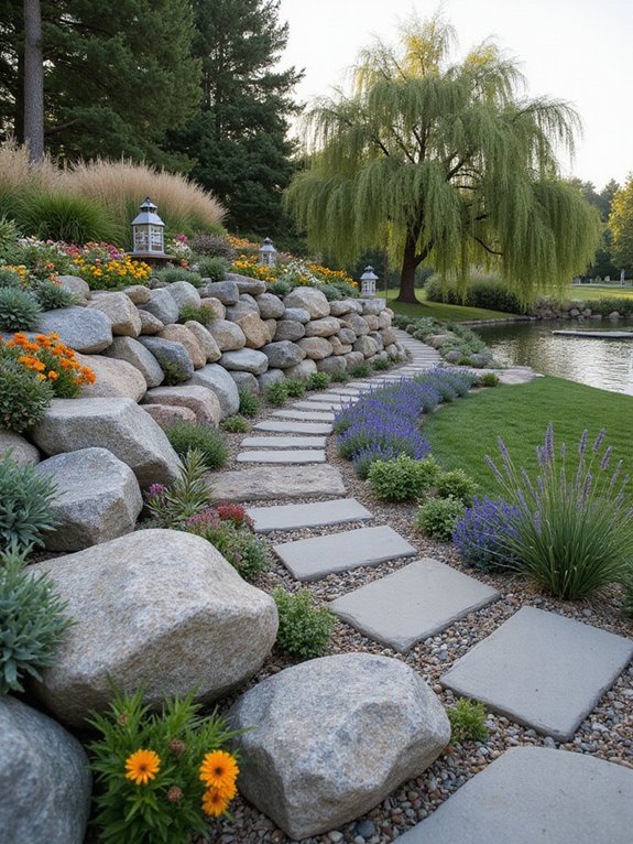 rock wall landscape enhancement