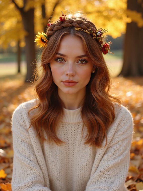 romantic braided crown hairstyle