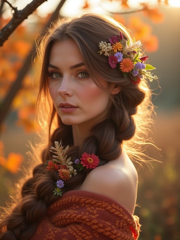romantic floral hair design