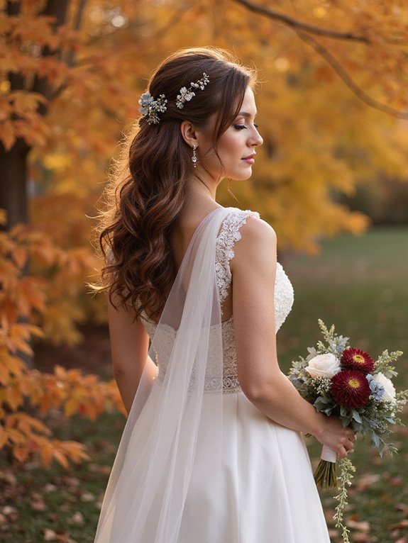 romantic half up hairstyle elegance
