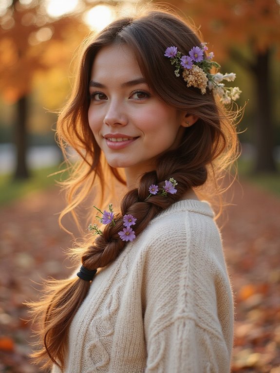 romantic side braid style