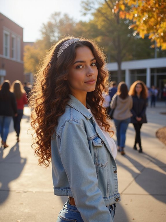 romantic side swept curls