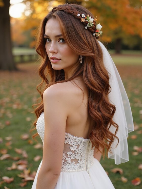 romantic side swept wedding hairstyle