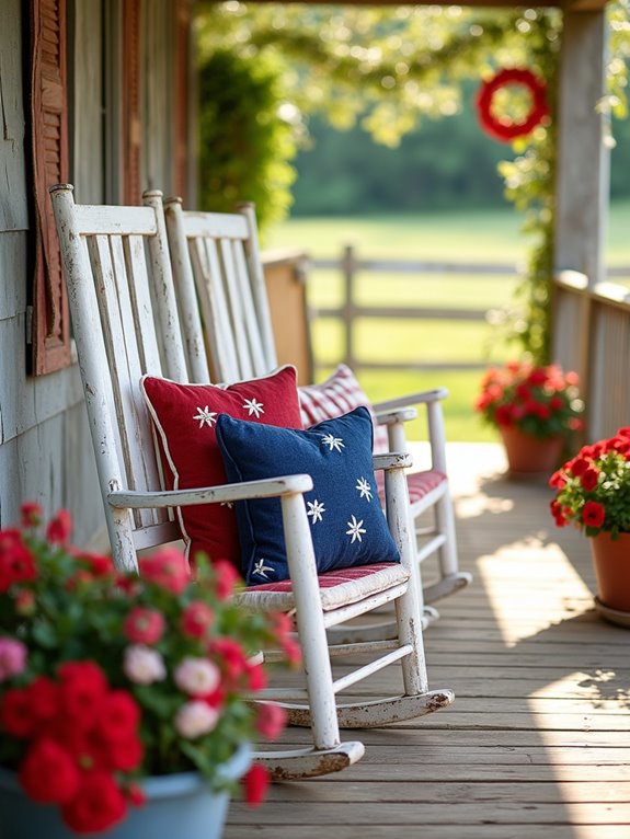 rustic patriotic decorative pillows