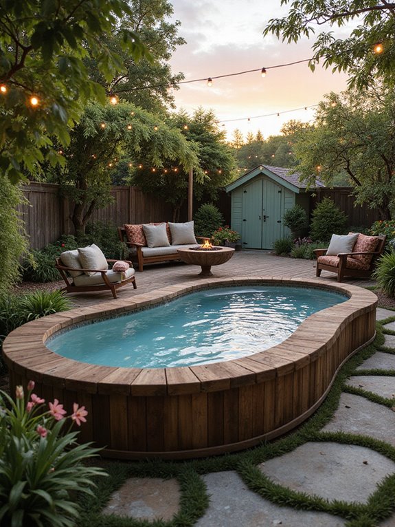 rustic wooden stock tank oasis