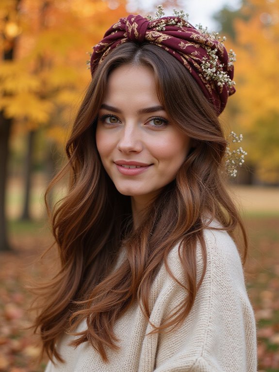 scarf enhanced hairstyle transformation