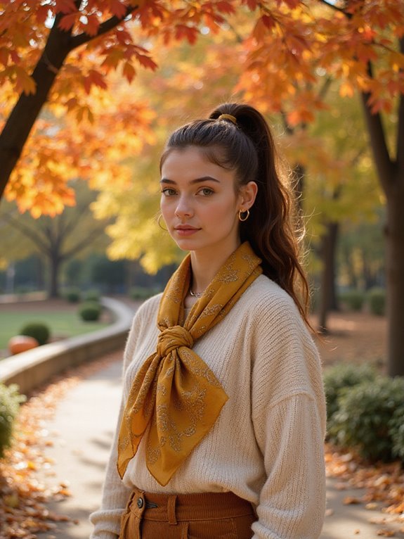 scarf wrapped stylish ponytail
