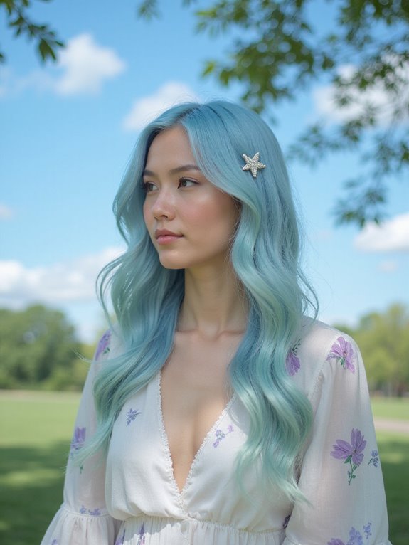serene sky blue hair care