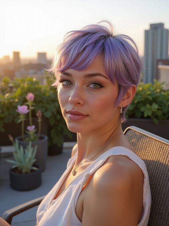 lustrous metallic short hairstyles