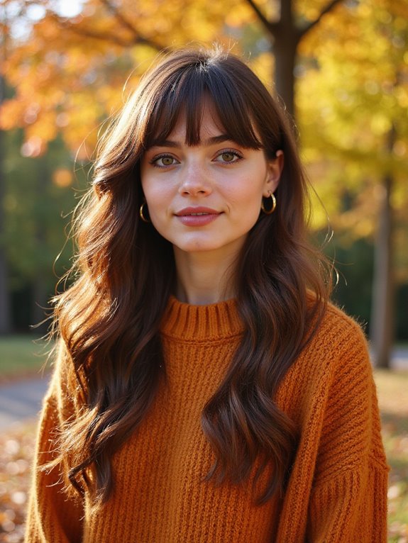 side swept bangs with waves