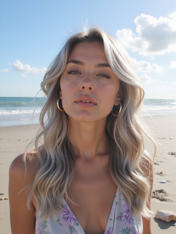 silver blonde balayage elegance