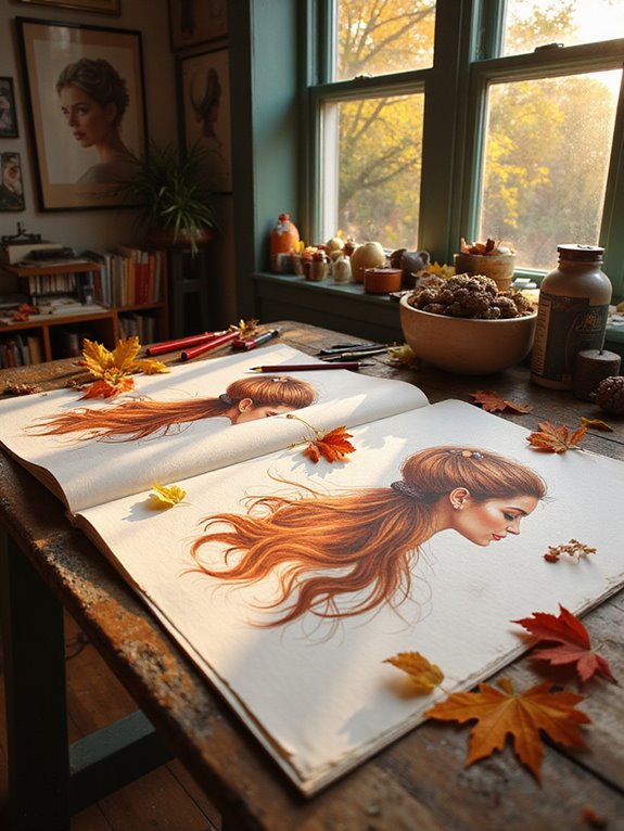 sketch hair s natural flow