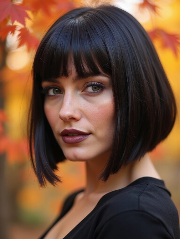 sleek bob with highlights