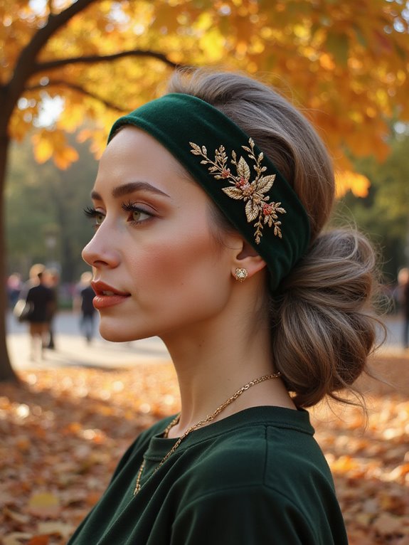 sleek bun with headband