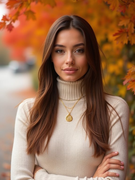 sleek center part hairstyle