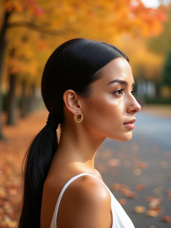 sleek elegant ponytail style