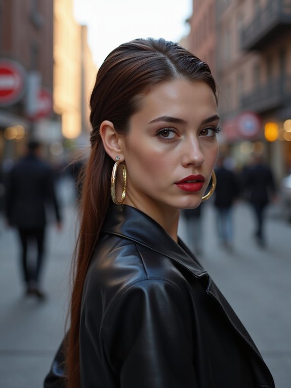 sleek elegant wet hairstyle