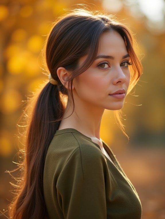 sleek glamorous long ponytail