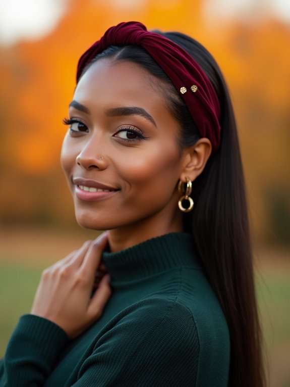 sleek hairstyle with headband