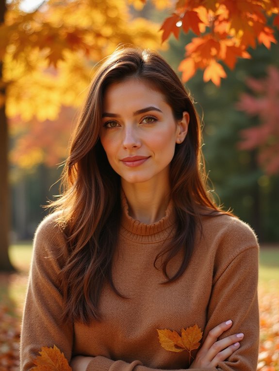 sleek middle parted autumn hairstyle