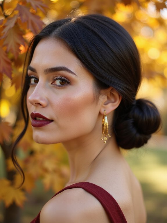 sleek polished low bun