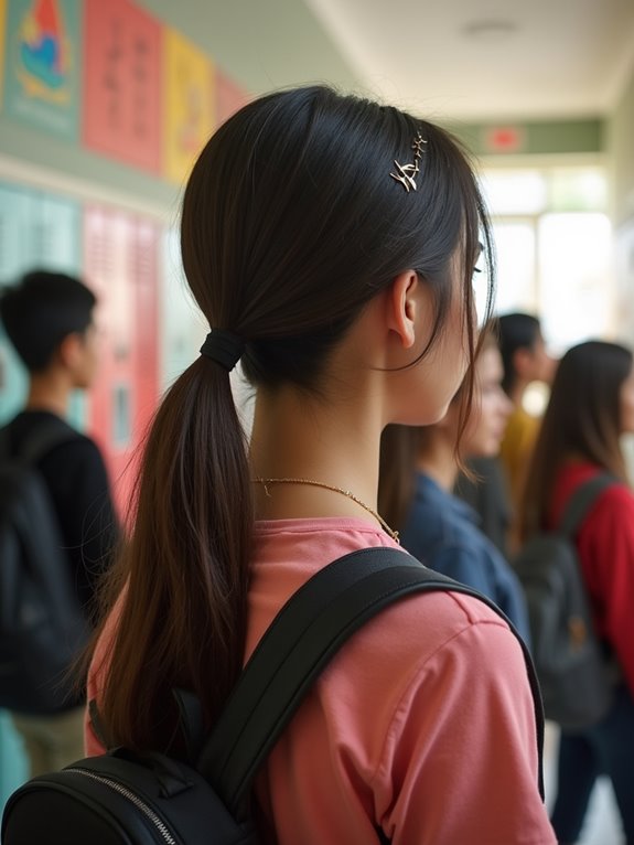 sleek polished low ponytail