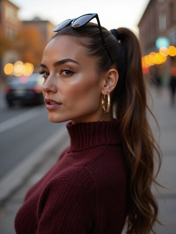 sleek polished ponytail styling