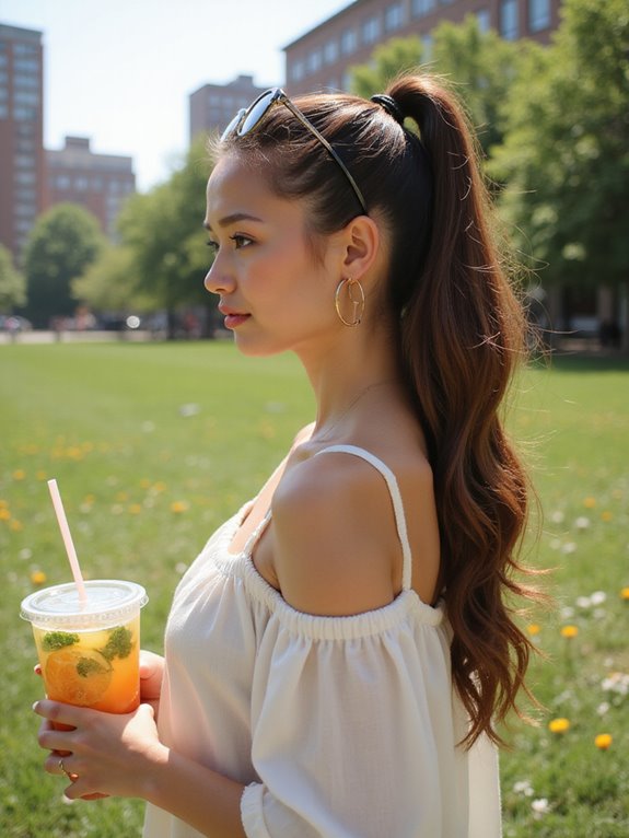 sleek ponytail summer elegance