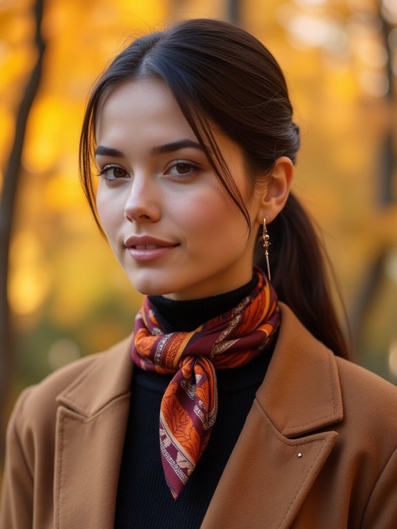 sleek ponytail with scarf