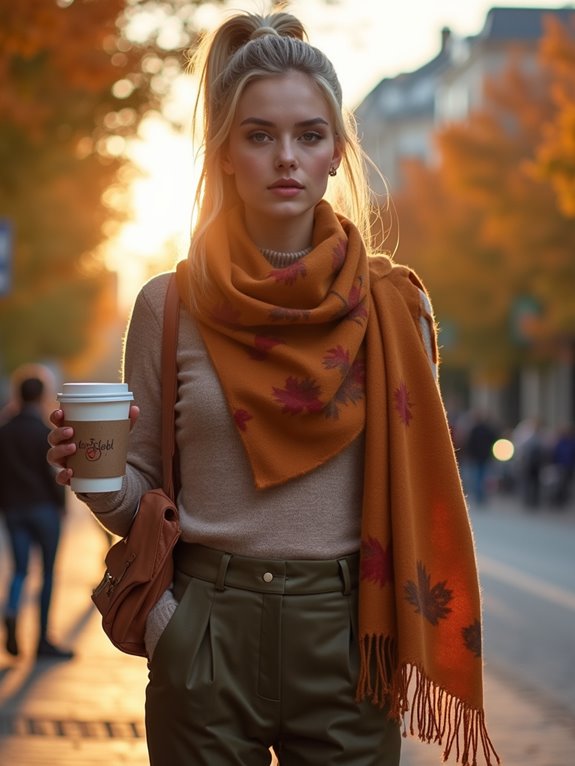 sleek ponytails oversized scarves