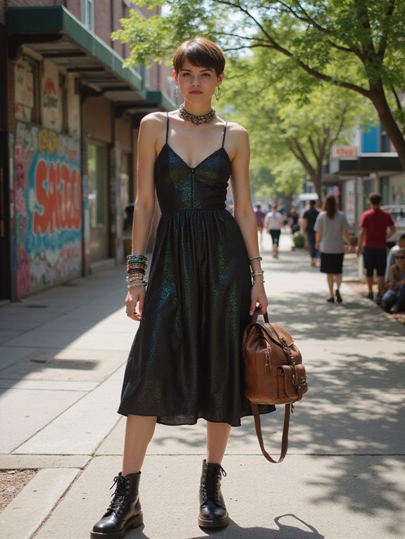 slip dress combat boots