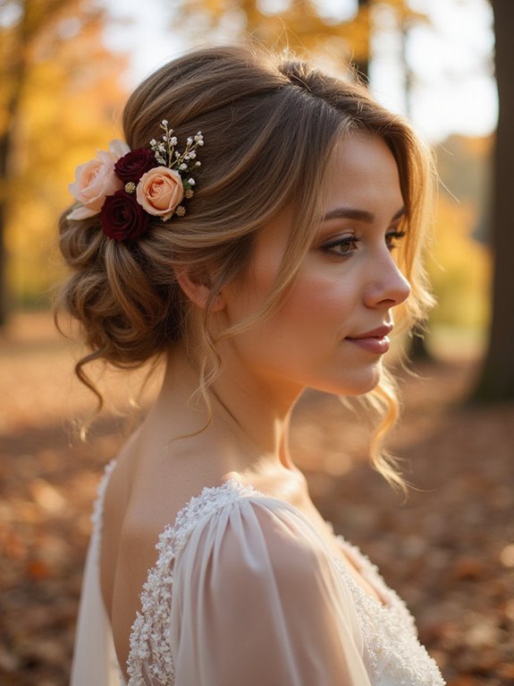 soft cascading curls updo