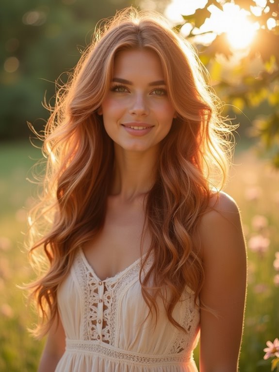 gentle copper rose highlights