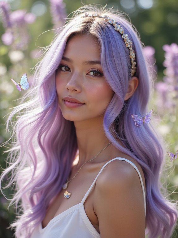 soft lavender hair highlights