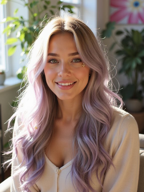 gentle lavender ombre style