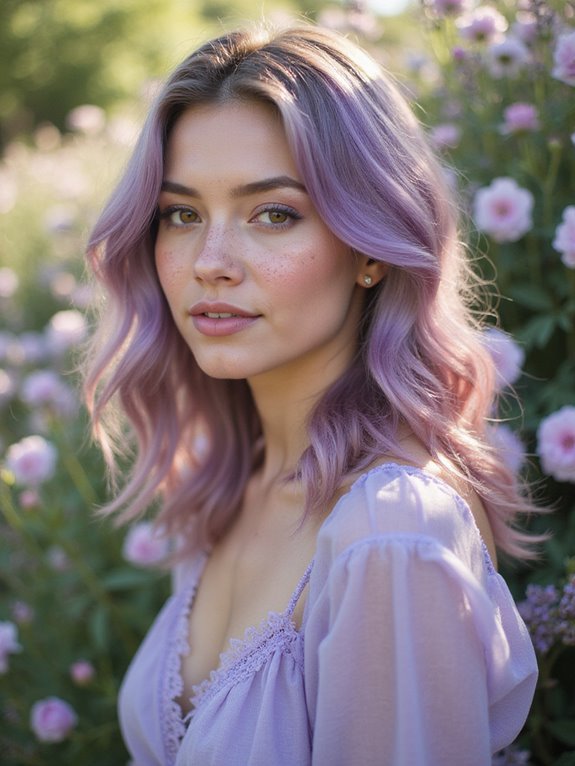 soft mauve hair elegance